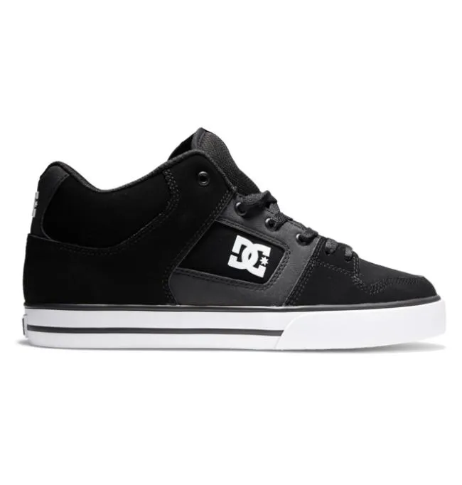 Men Sneakers DC Men039s Pure MID MidTop Shoes BlackWhite