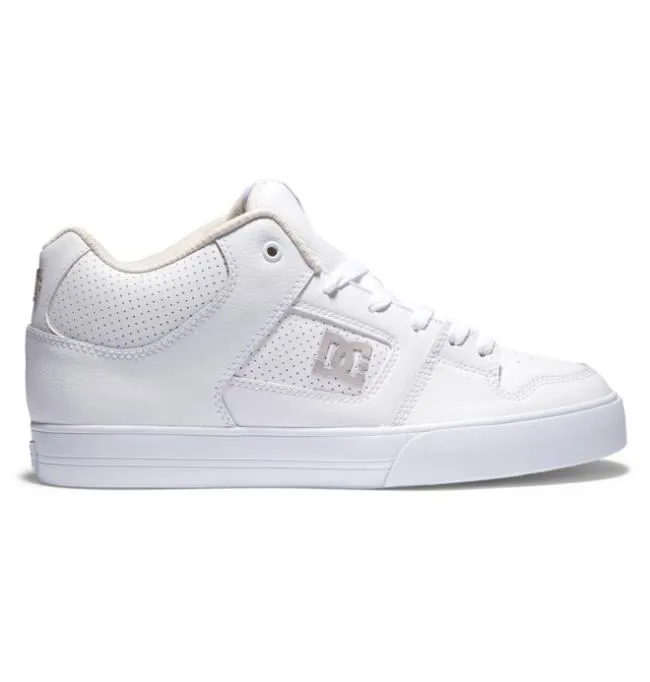 Men Sneakers DC Men039s Pure MID MidTop Shoes WhiteGrey
