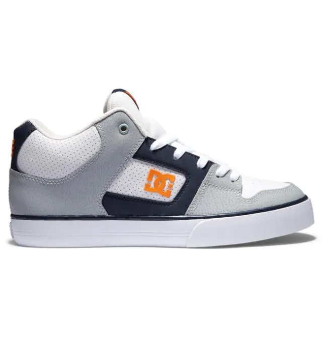 Men Sneakers DC Men039s Pure MID MidTop Shoes WhiteGreyOrange