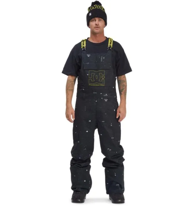 Men Snowboard Pants DC Men039s Star Warstrade X DC Docile Insulated Snow Bib Pants BlackYellow