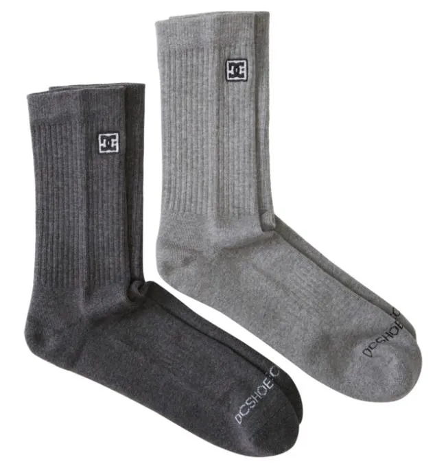 Men Socks DC Men039s DC 2Pack Crew Socks Light Grey Heather