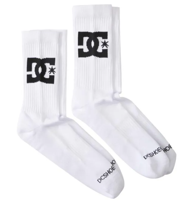 Men Socks DC Men039s DC Star 2Pack Crew Socks White