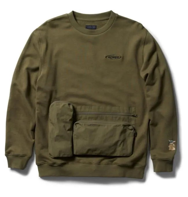 Men Sweatshirts and Hoodies DC Men039s Star Warstrade DC Grogu Sweatshirt Ivy Green