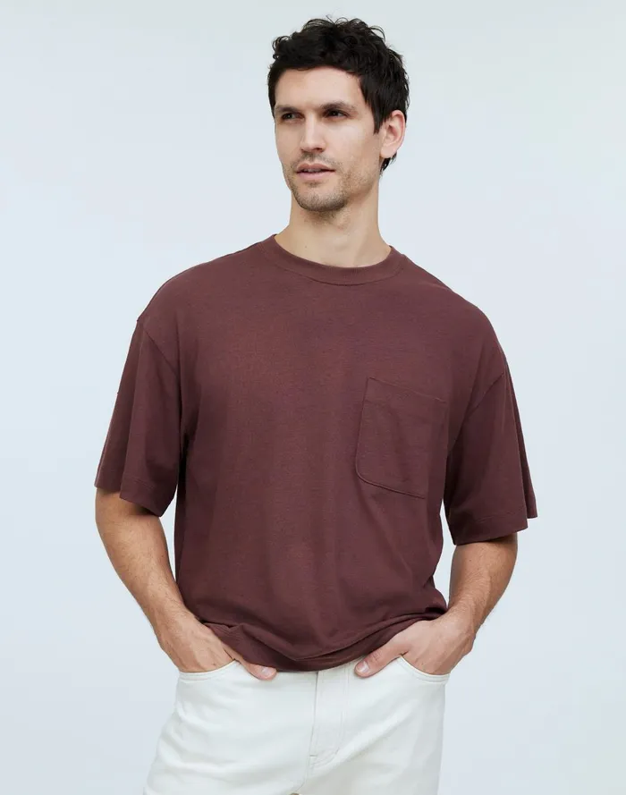 Men Tees Madewell CottonLinen Blend Boxy Tee