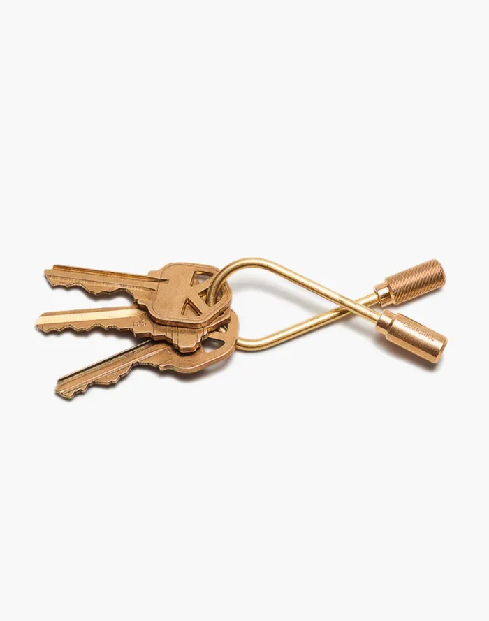 Men Wallets and Accessories Madewell Craighill Closed Helix Brass Keyring