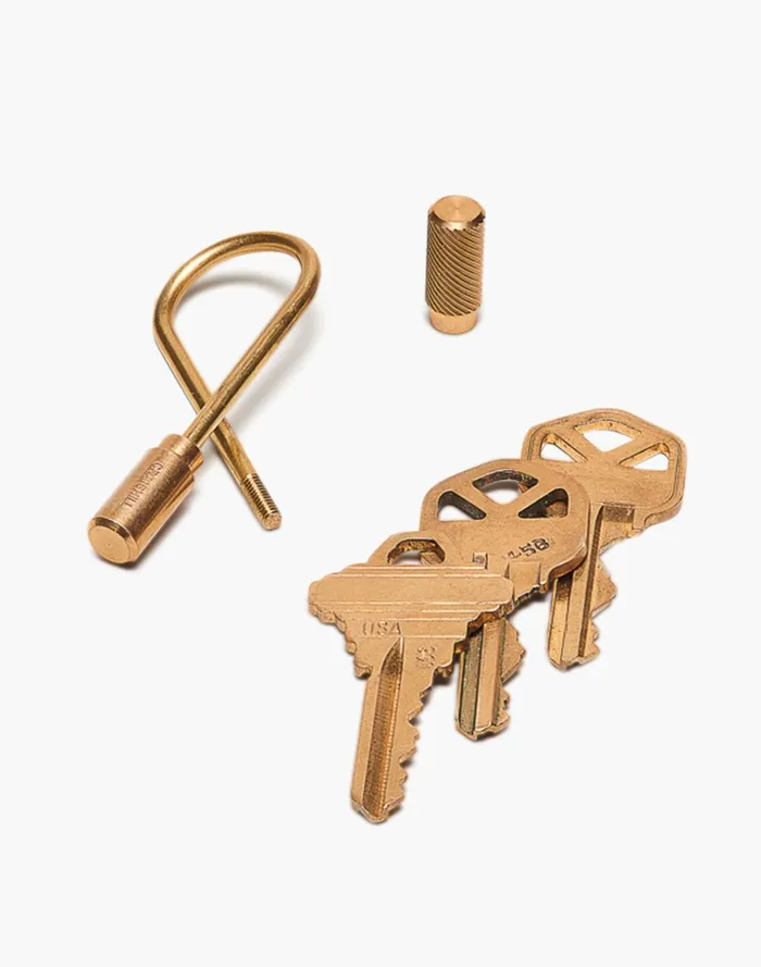Men Wallets and Accessories Madewell Craighill Closed Helix Brass Keyring