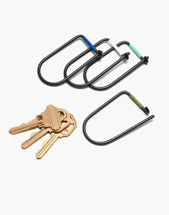 Men Wallets and Accessories Madewell Craighill Wilson Carbon Black Enameled Keyring