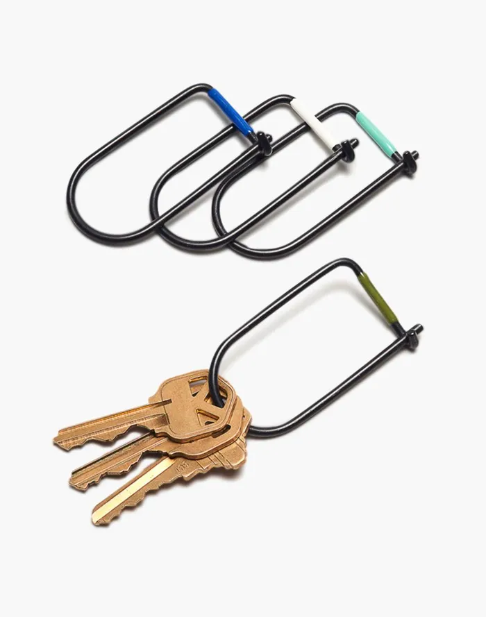 Men Wallets and Accessories Madewell Craighill Wilson Carbon Black Enameled Keyring