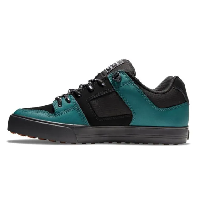 Men Winter Boots DC Men039s Pure Winterized Skate Shoes BlackGreenBlack
