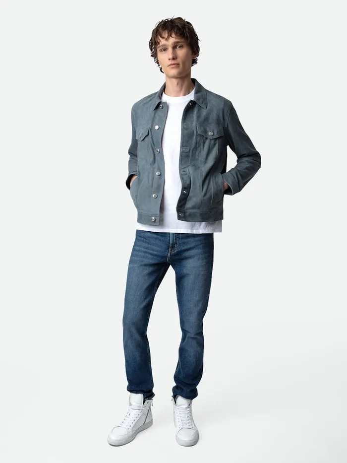 Men Zadig and Voltaire Jackets and Coats Base Suede Jacket Uniform
