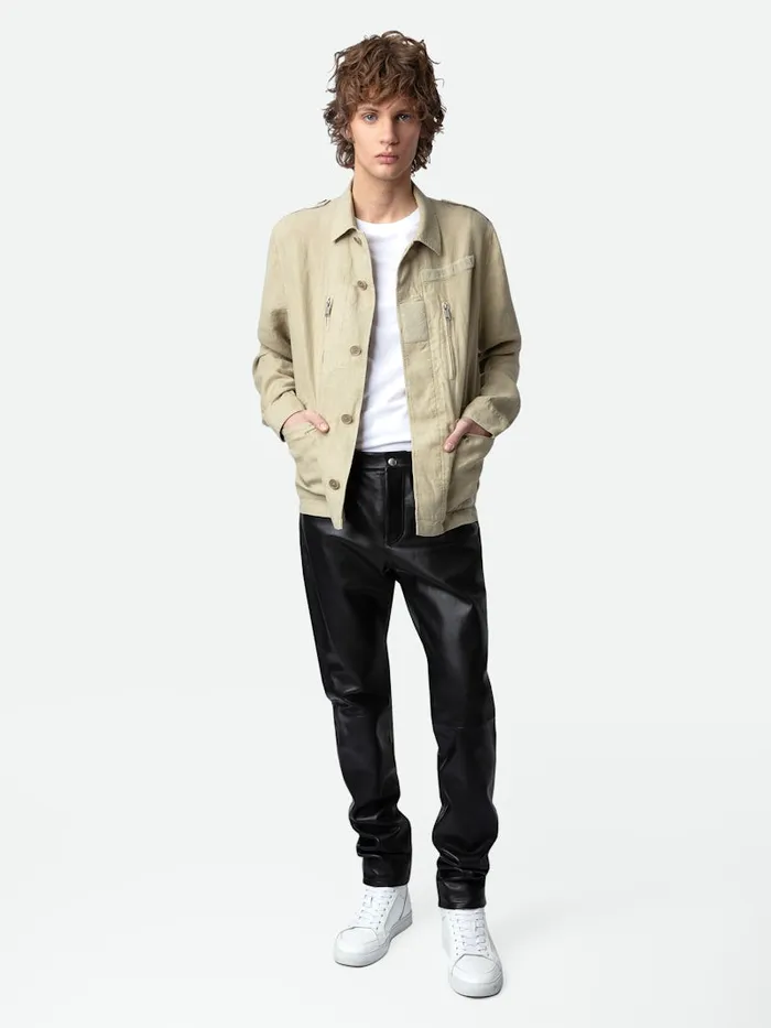 Men Zadig and Voltaire Jackets and Coats Kido Linen Jacket Light Beige