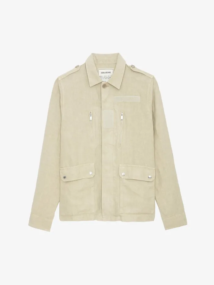 Men Zadig and Voltaire Jackets and Coats Kido Linen Jacket Light Beige