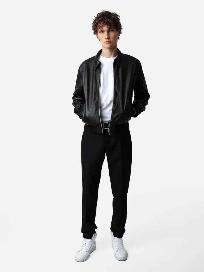 Men Zadig and Voltaire Jackets and Coats Mate Leather Jacket Black