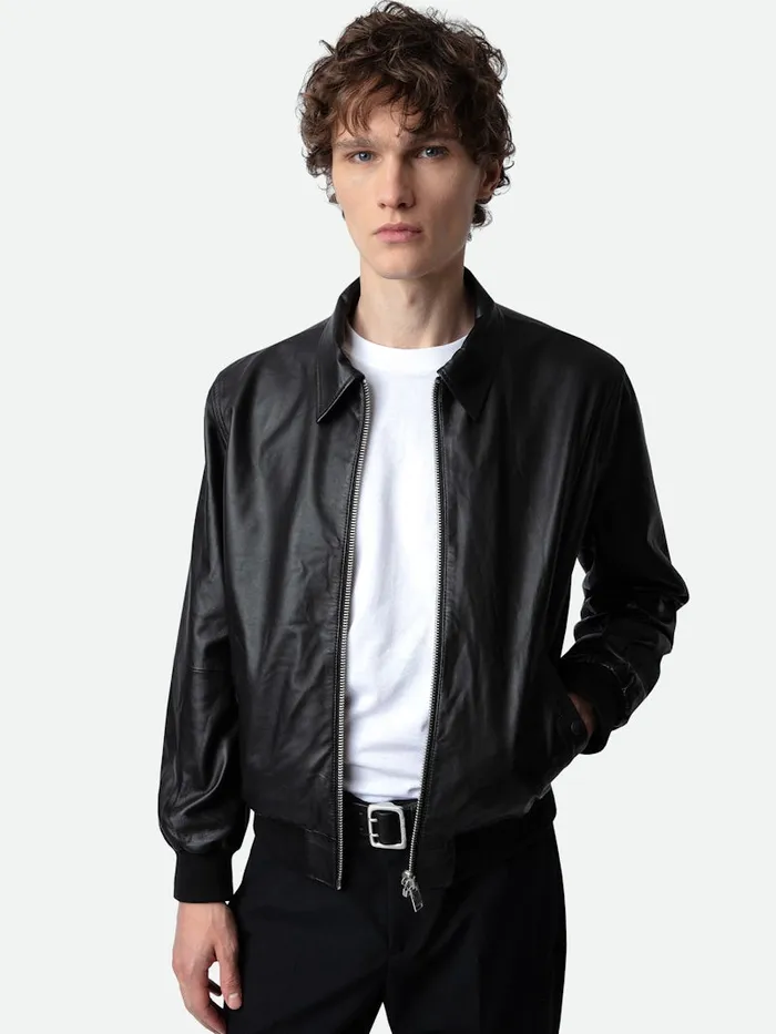 Men Zadig and Voltaire Jackets and Coats Mate Leather Jacket Black