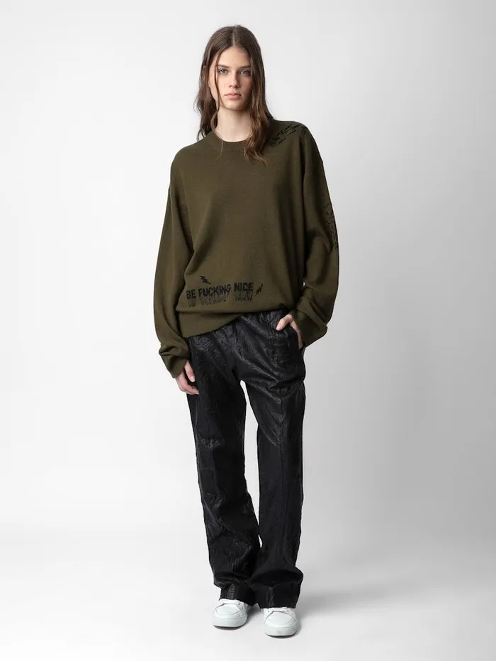 Men Zadig and Voltaire Pants and Shorts Pacha Crinkled Leather Pants Black