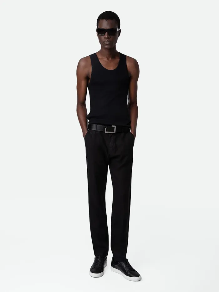 Men Zadig and Voltaire Pants and Shorts Pierce Linen Pants Black