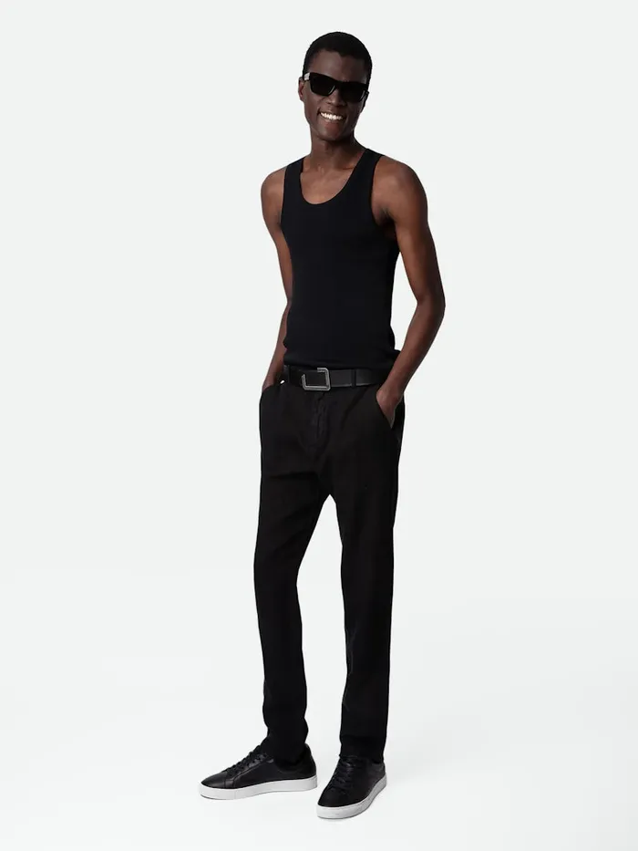 Men Zadig and Voltaire Pants and Shorts Pierce Linen Pants Black