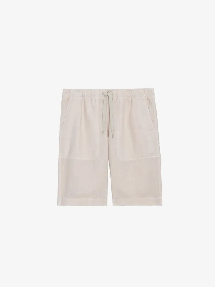 Men Zadig and Voltaire Pants and Shorts Pixel Linen Bermuda Shorts Naturel