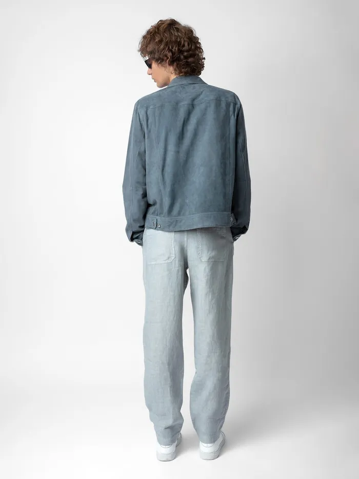 Men Zadig and Voltaire Pants and Shorts Pixel Linen Pants Ciel