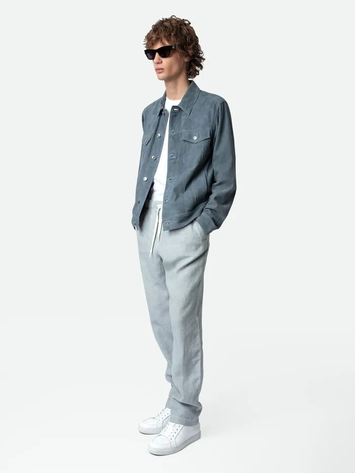 Men Zadig and Voltaire Pants and Shorts Pixel Linen Pants Ciel
