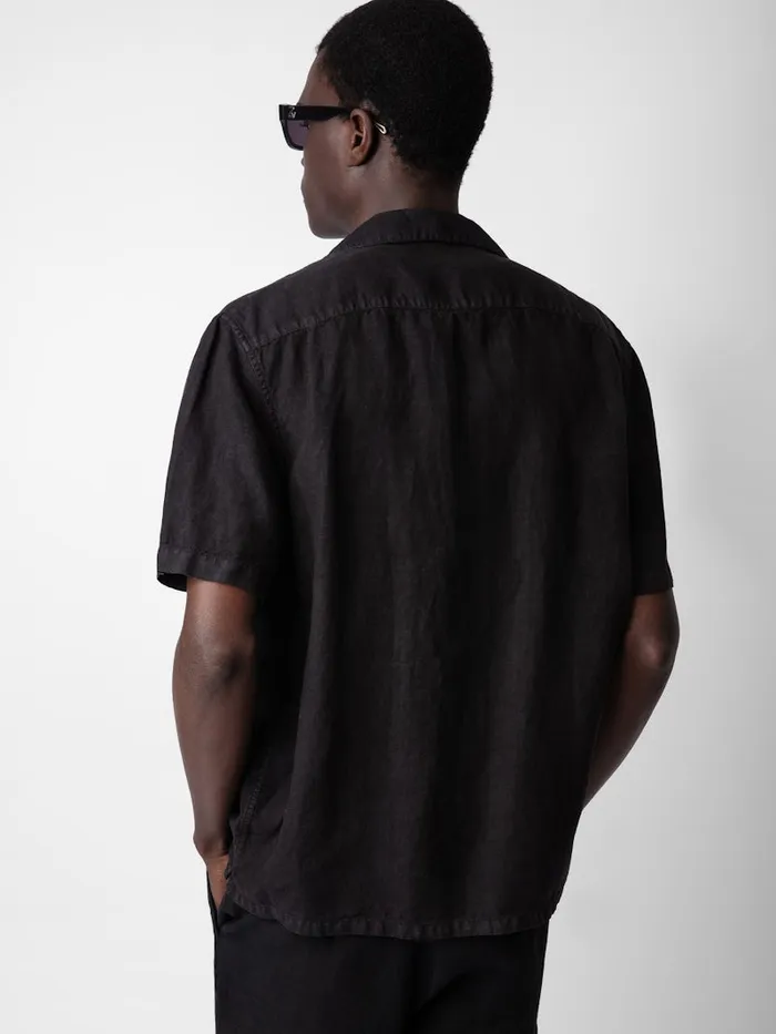 Men Zadig and Voltaire Shirts Sloan Linen Shirt Black
