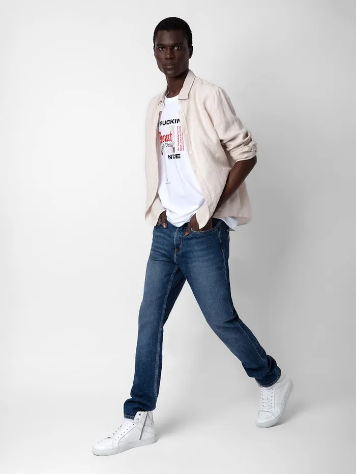 Men Zadig and Voltaire Shirts Stan Linen Shirt Naturel