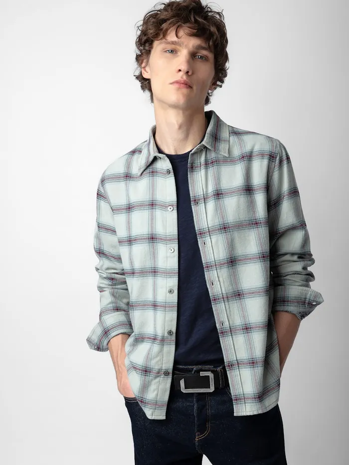 Men Zadig and Voltaire Shirts Stan Shirt Oyster