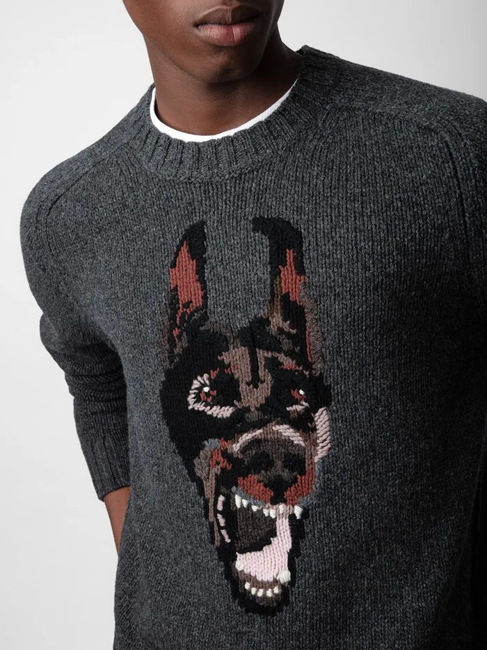 Men Zadig and Voltaire Sweaters and Cardigans Jordan Sweater Anthracite