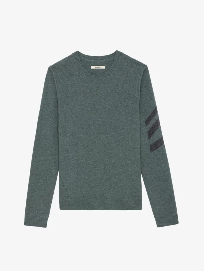 Men Zadig and Voltaire Sweaters and Cardigans Kennedy Cashmere Sweater Bleu Treillis