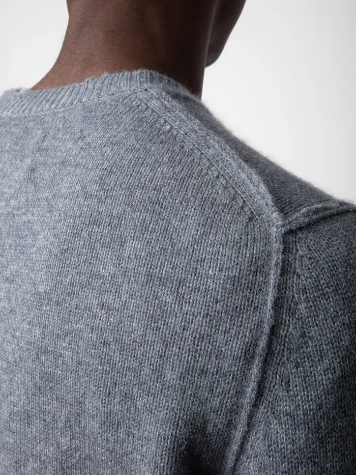 Men Zadig and Voltaire Sweaters and Cardigans Kennedy Cashmere Sweater Gris Moyen