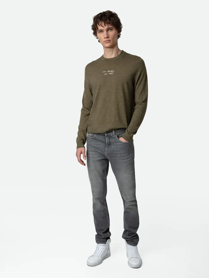 Men Zadig and Voltaire Sweaters and Cardigans Kennedy Sweater Used Kaki