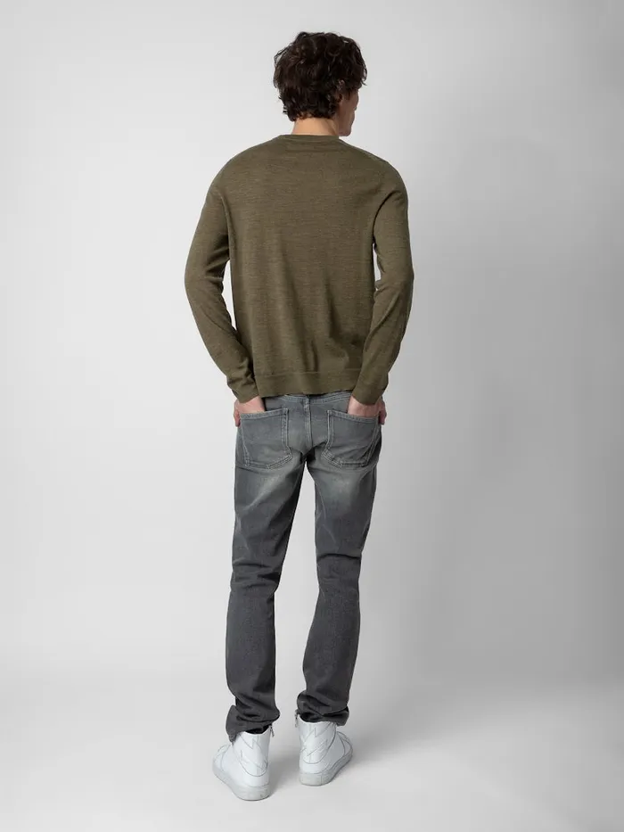 Men Zadig and Voltaire Sweaters and Cardigans Kennedy Sweater Used Kaki