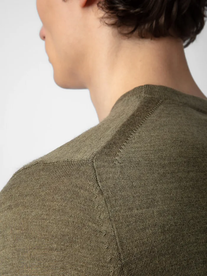 Men Zadig and Voltaire Sweaters and Cardigans Kennedy Sweater Used Kaki