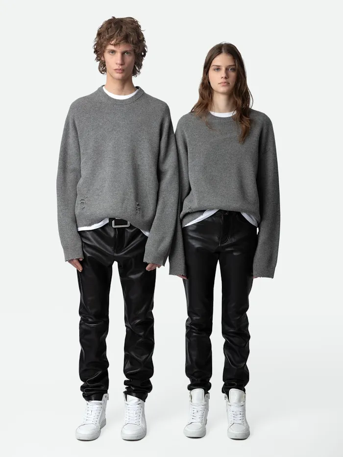 Men Zadig and Voltaire Sweaters and Cardigans Marko Sweater Gris Moyen