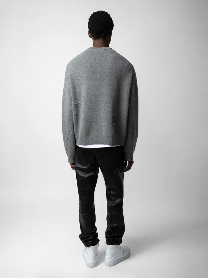 Men Zadig and Voltaire Sweaters and Cardigans Marko Sweater Gris Moyen