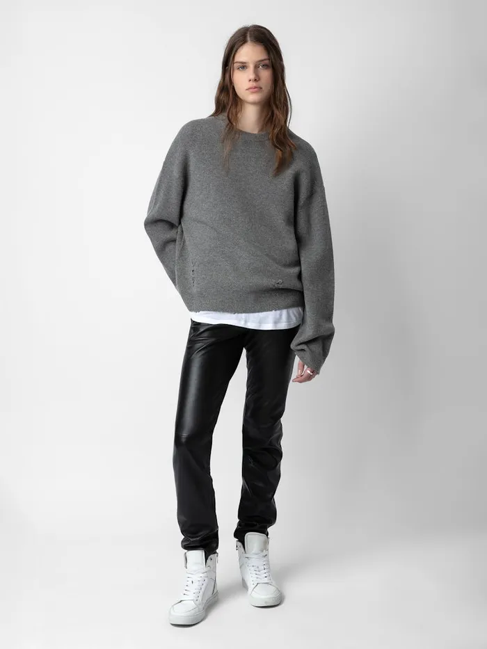 Men Zadig and Voltaire Sweaters and Cardigans Marko Sweater Gris Moyen