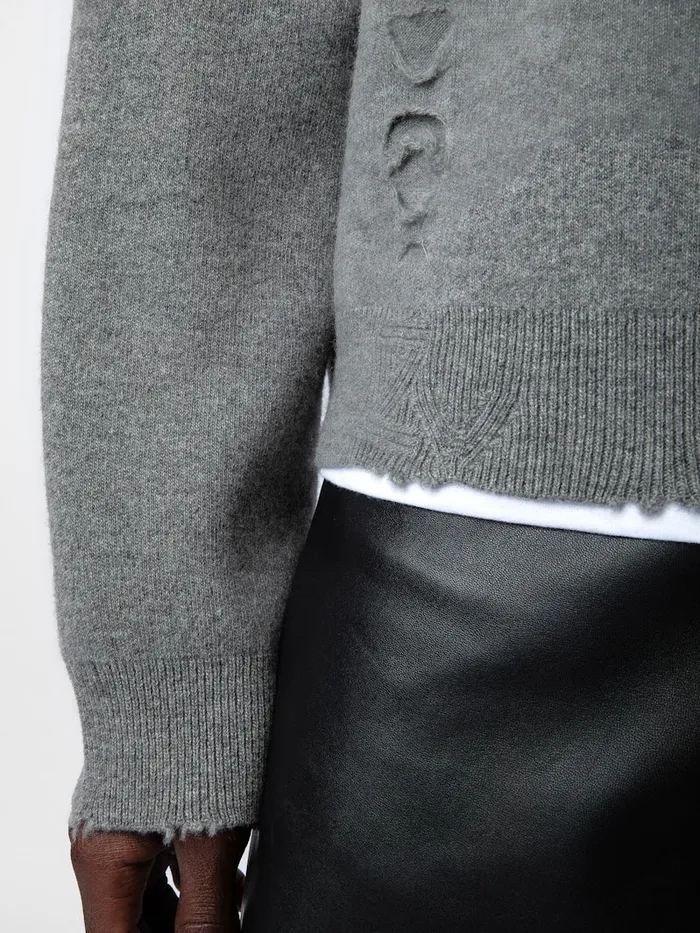 Men Zadig and Voltaire Sweaters and Cardigans Marko Sweater Gris Moyen