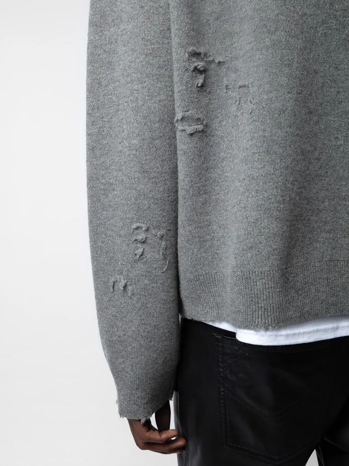 Men Zadig and Voltaire Sweaters and Cardigans Marko Sweater Gris Moyen