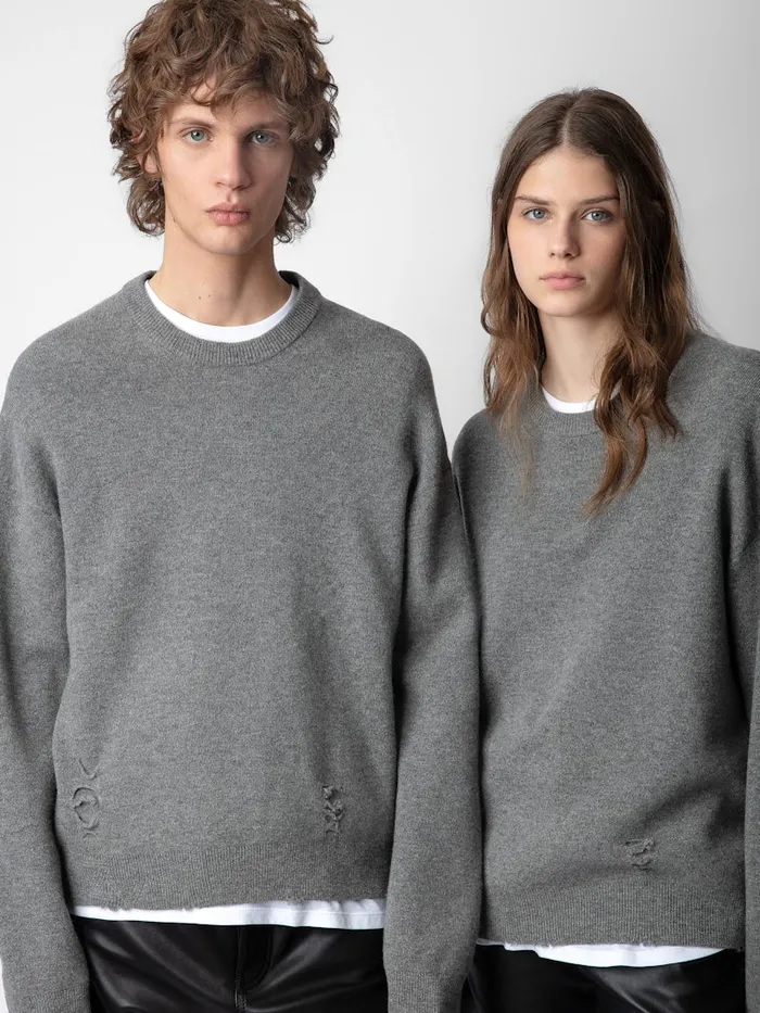 Men Zadig and Voltaire Sweaters and Cardigans Marko Sweater Gris Moyen