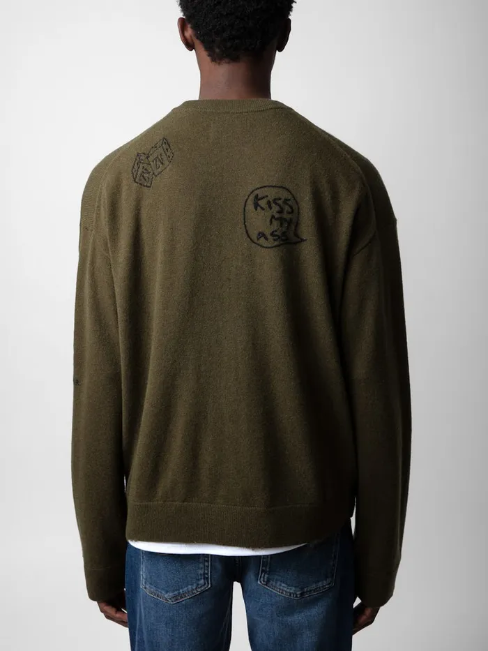 Men Zadig and Voltaire Sweaters and Cardigans Marko Sweater Used Kaki