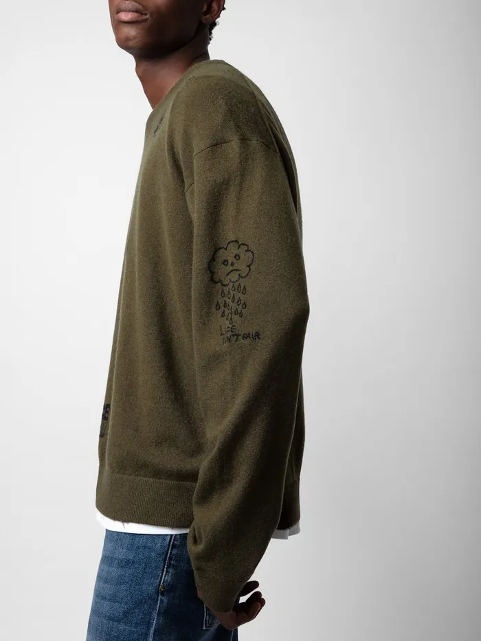 Men Zadig and Voltaire Sweaters and Cardigans Marko Sweater Used Kaki