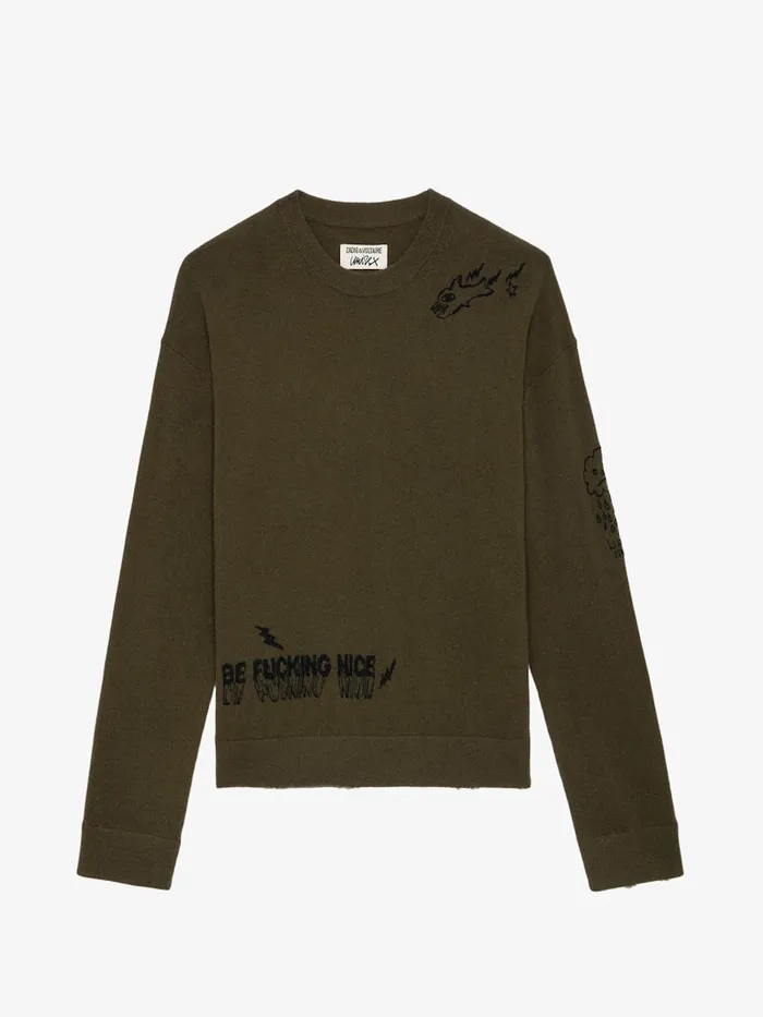 Men Zadig and Voltaire Sweaters and Cardigans Marko Sweater Used Kaki