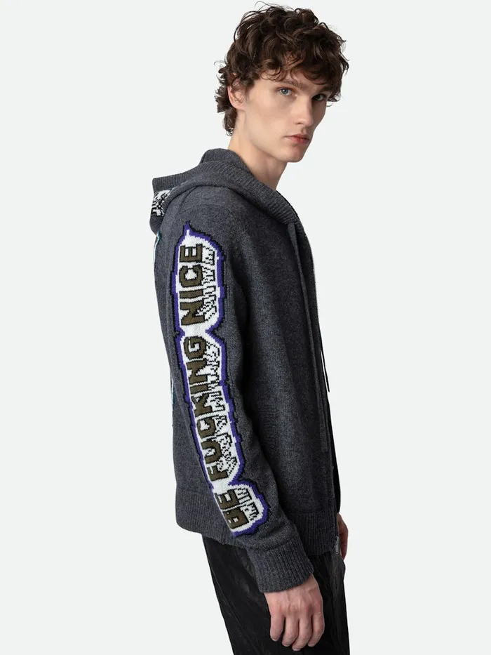 Men Zadig and Voltaire Sweaters and Cardigans Oliver Cardigan Anthracite