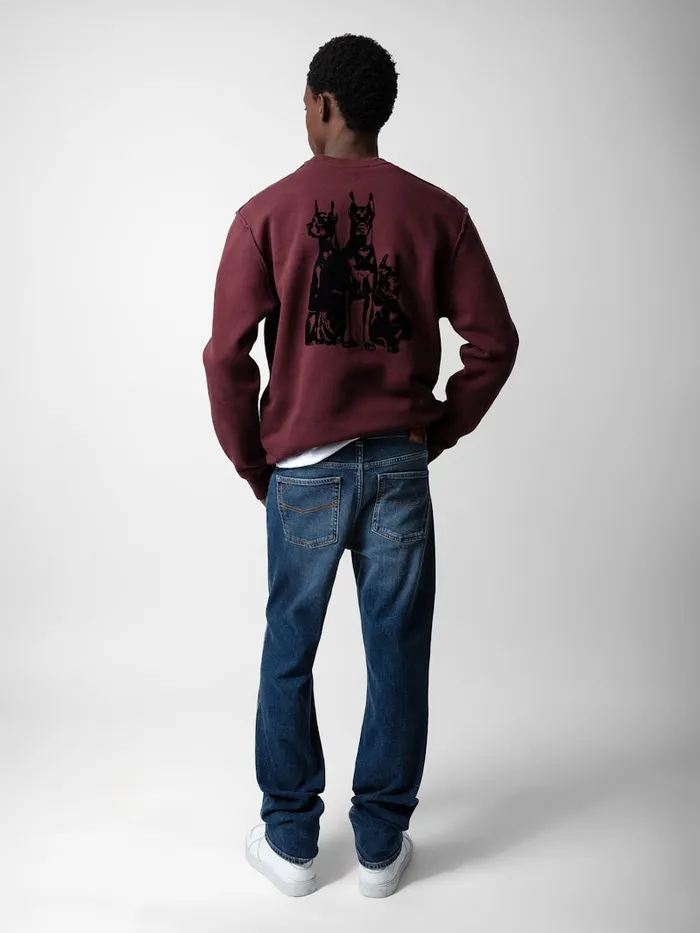 Men Zadig and Voltaire Sweaters and Cardigans Simba Sweatshirt Cherry Red
