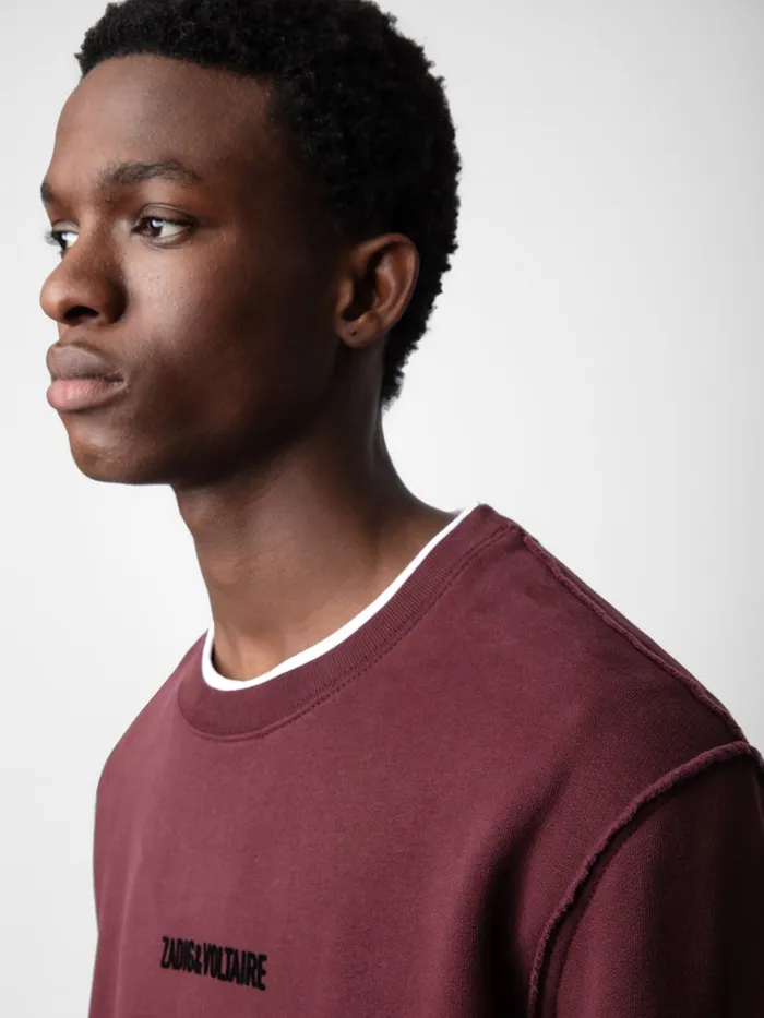 Men Zadig and Voltaire Sweaters and Cardigans Simba Sweatshirt Cherry Red
