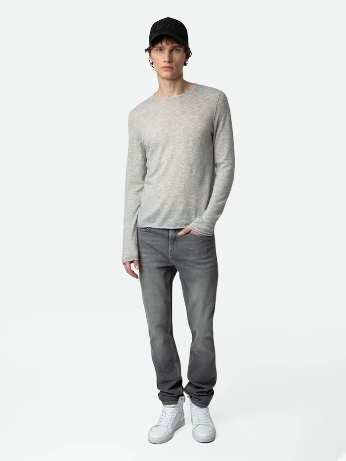 Men Zadig and Voltaire Sweaters and Cardigans Teiss Cashmere Sweater Light Grey Men Zadig and Voltaire Sweaters and Cardigans Teiss Cashmere Sweater Light Grey