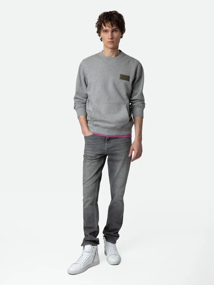 Men Zadig and Voltaire Sweatshirts Aime Sweatshirt Gris Chine