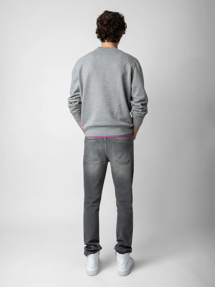 Men Zadig and Voltaire Sweatshirts Aime Sweatshirt Gris Chine