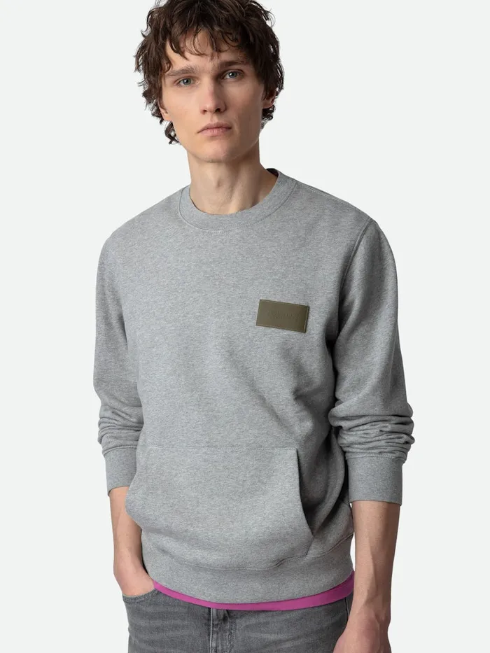 Men Zadig and Voltaire Sweatshirts Aime Sweatshirt Gris Chine