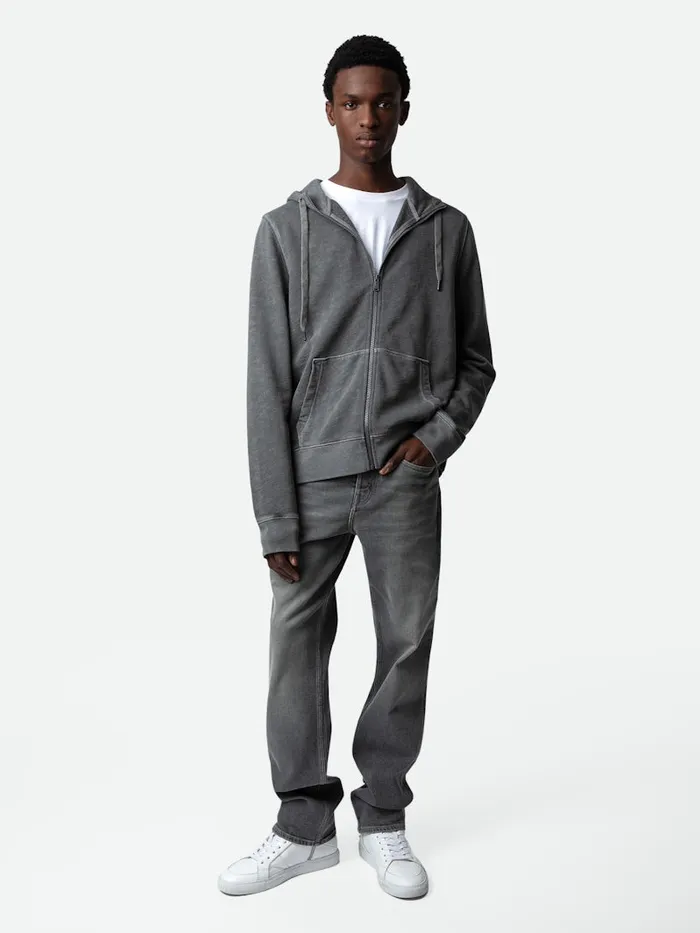Men Zadig and Voltaire Sweatshirts Alex Skull Sweatshirt Anthracite